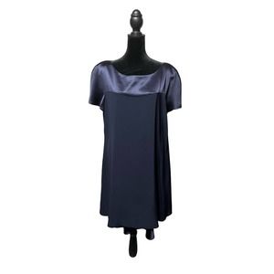 Jones New York navy double layer satin swing dress size‎ 14